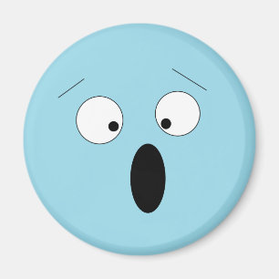 Pale Surprised Shocked Silly Face Magnet