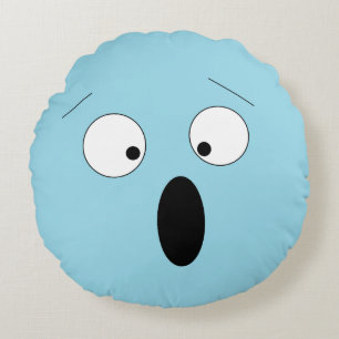 Pale Surprised Shocked Silly Face Pillow