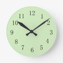 Pale Tea Green Wall Clock
