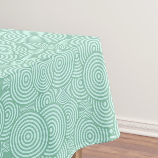 Pale Teal circles Tablecloth (In Situ)