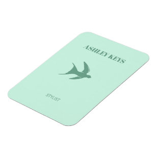 Pale teal elegant bird magnet