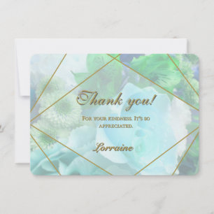 Pale Teal Rose Thank You Card
