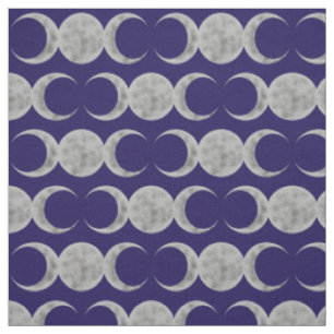 Pale Triple Moon Choose Your Own Background Colour Fabric