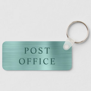 Pale Turquoise Foil Post Office Keychain