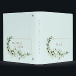 Pale Turquoise Foliage Wedding Names and Monogram Binder<br><div class="desc">Foliage & Gold Frame Couple Names and Monogram Wedding Planner.</div>