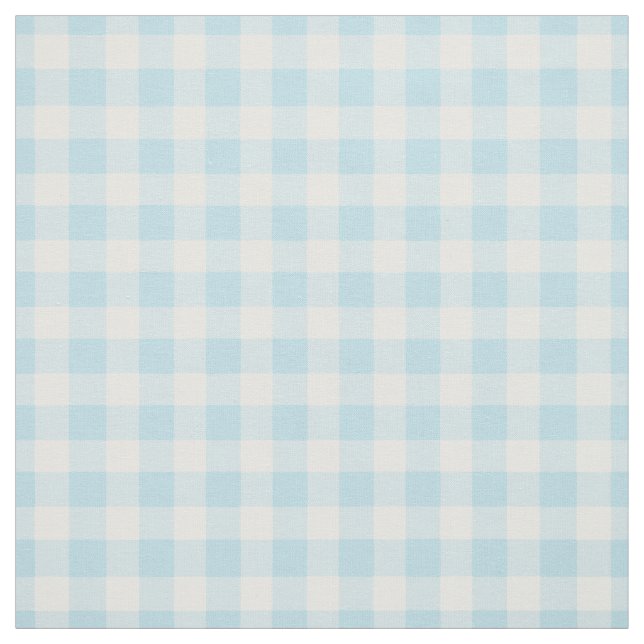 Pale Turquoise Gingham Check Fabric (Swatch)