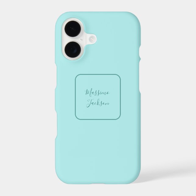 Pale Turquoise Minimalist Add Name Personalized (Back)