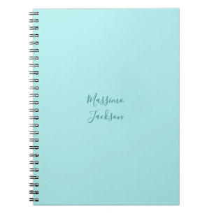Pale Turquoise Minimalist Add Name Personalized Notebook