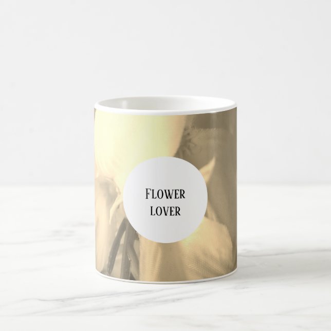 pale vintage flower monogram mug  (Center)