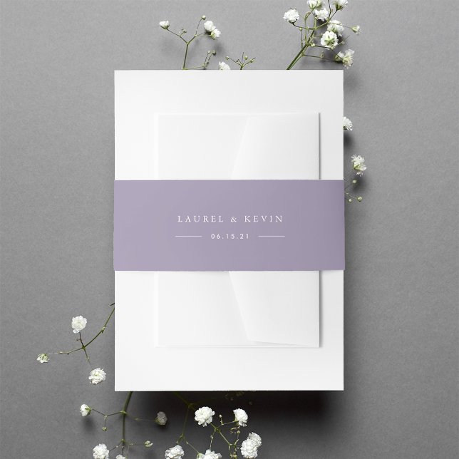 Pale Violet Personalized Wedding Invitation Belly Band (Creator Uploaded)