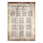 Pale Wood & Lights Wedding Reception Seating Chart