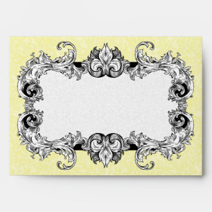Pale Yellow and White A7 Gothic Baroque Envelopes
