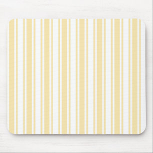 Pale yellow and white candy stripes mouse pad