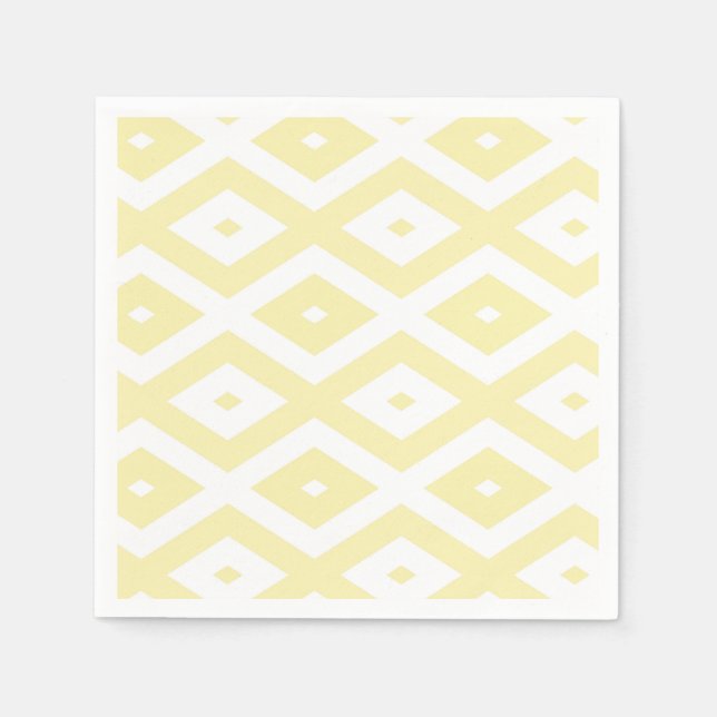 Pale yellow and white diamond pattern napkin (Front)