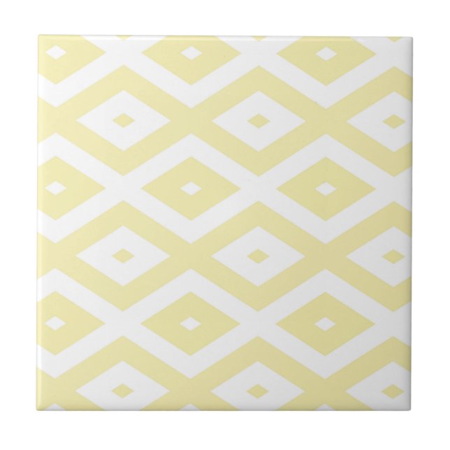Pale yellow and white diamond pattern tile (Front)