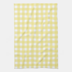 Pale yellow and white gingham kitchen towel