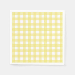 Pale yellow and white gingham napkin