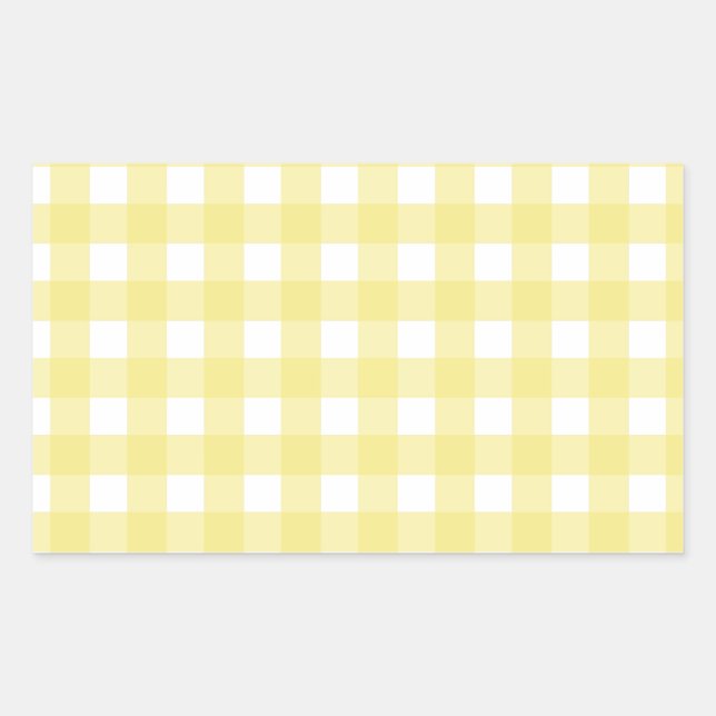 Pale yellow and white gingham sticker (Front)