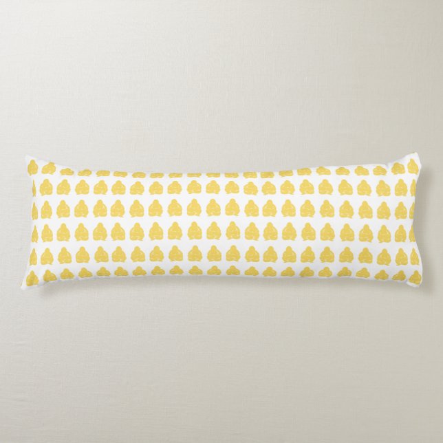Pale Yellow Asian Moods Buddah Boys Body Pillow (Front)