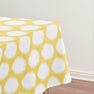Pale Yellow Asian Moods Ikat Dots Tablecloth