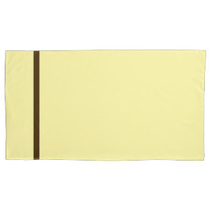 Pale Yellow + Brown Trim Pillowcase