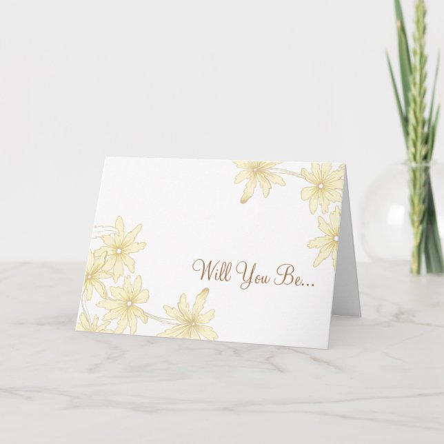 Pale Yellow Daisies Will You Be My Bridesmaid Invitation (Front)