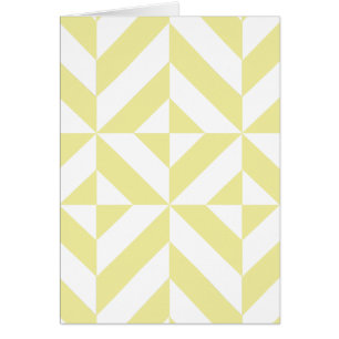 Pale Yellow Geometric Deco Cube Pattern