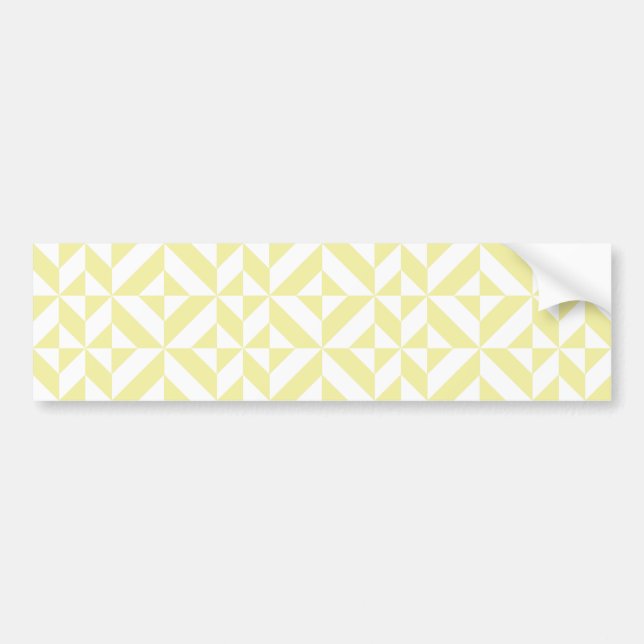 Pale Yellow Geometric Deco Cube Pattern Bumper Sticker (Front)