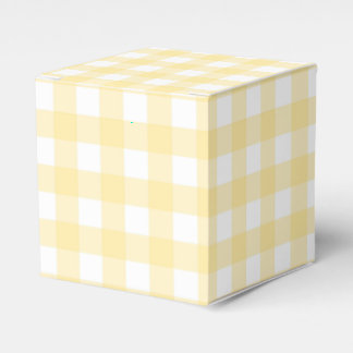 Pale Yellow Gingham Plaid Party Favour Box