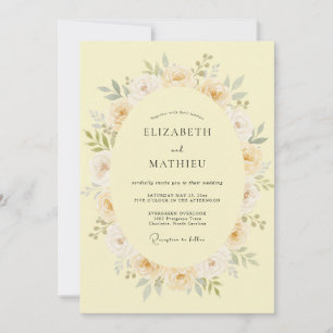 Pale Yellow Graceful Meadow Wedding Invitation