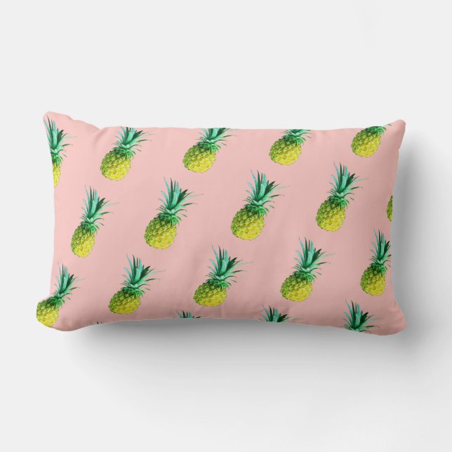 Pale Yellow Green Pineapple Pattern Cushion (Front)