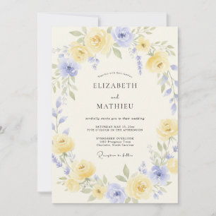 Pale Yellow Luminous Spring Wedding Invitation