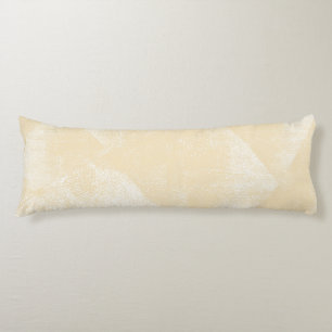 Pale Yellow Minimal Geometric Ink Texture Body Pillow