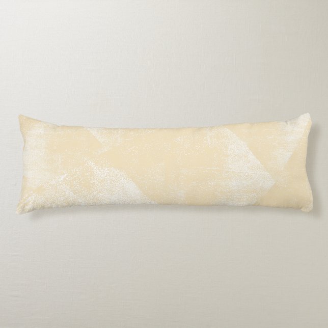 Pale Yellow Minimal Geometric Ink Texture Body Pillow (Front)