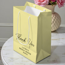 Pale Yellow Minimalist Bridal Shower Thank You
