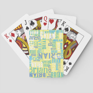 Pale Yellow Playing Cards with Custom Name 