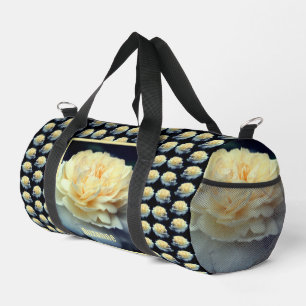 Pale Yellow Rose In Bloom Mirror Personalized Duffle Bag