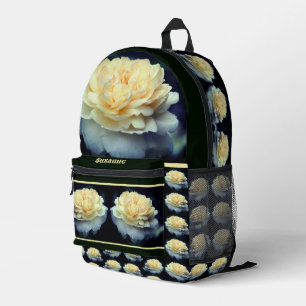 Pale Yellow Rose In Bloom Mirror Personalized Printed Backpack