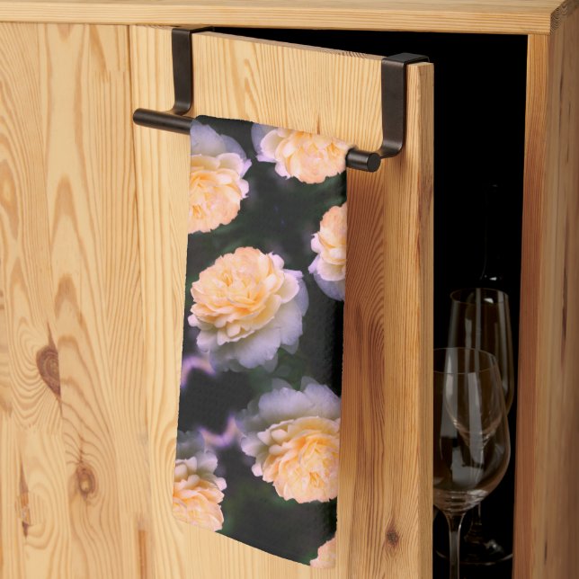 Pale Yellow Rose In Bloom Pattern      Kitchen Towel (Thirds Fold)