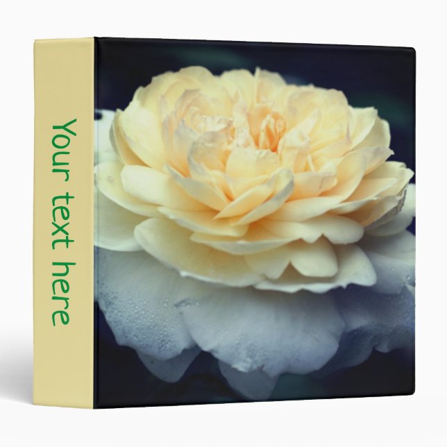Pale Yellow Rose In Bloom Personalized Binder (Front/Spine)