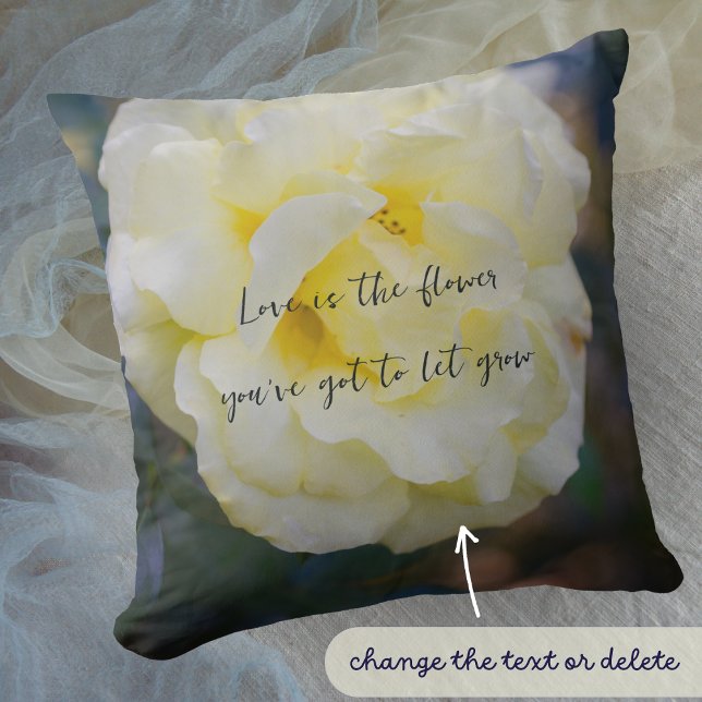 Pale yellow rose throw pillow (Creator Uploaded)