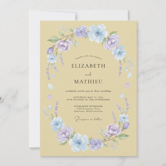 Pale Yellow Serene Meadow Wedding Invitation (Front)