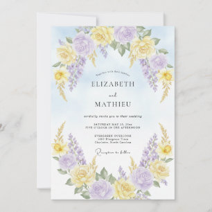 Pale Yellow Serene Springtime Wedding Invitation