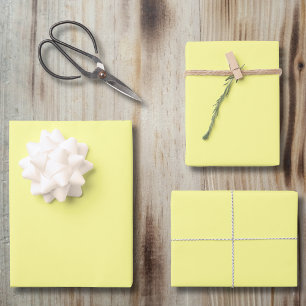 Pale Yellow Solid Colour Classic Elegant Wrapping Paper Sheet
