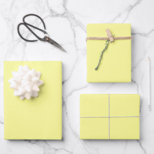 Pale Yellow Solid Colour Classic Elegant Wrapping Paper Sheet