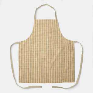 Pale Yellow Stripes Threaded Fabric Pattern Apron