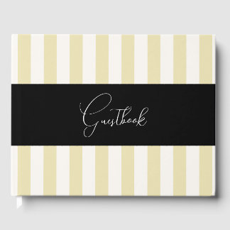 Pale Yellow Stripes Wedding Guest Book