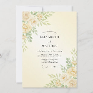 Pale Yellow Sweet Spring Wedding Invitation