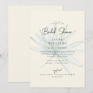 Pale Yellow Tropical Frond Bridal Shower  Invitation