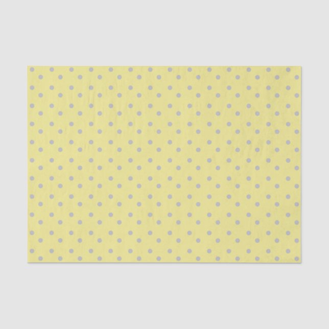 Pale Yellow with Grey Polka Dots Tissue Paper (Front)